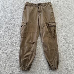 Wild Honey Women's Casual High Waisted Cargo Joggers Pants M Medium Brown